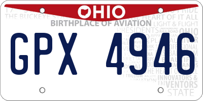 OH license plate GPX4946