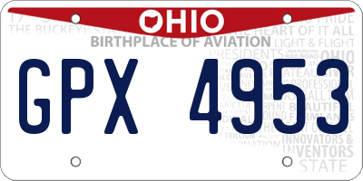 OH license plate GPX4953