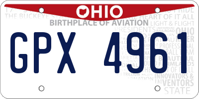 OH license plate GPX4961