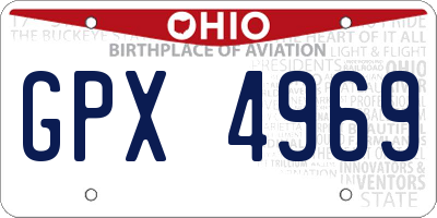 OH license plate GPX4969
