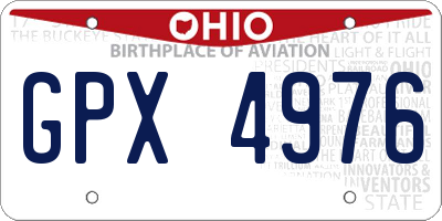 OH license plate GPX4976