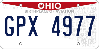 OH license plate GPX4977