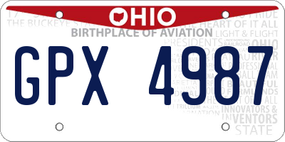 OH license plate GPX4987
