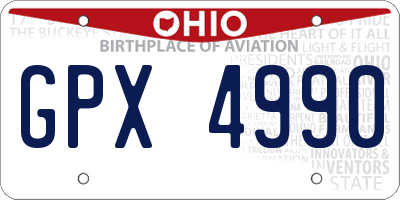 OH license plate GPX4990