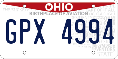 OH license plate GPX4994