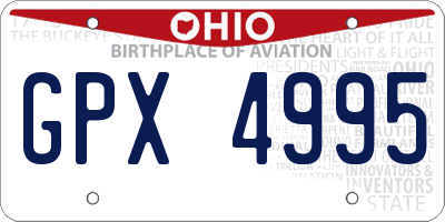 OH license plate GPX4995