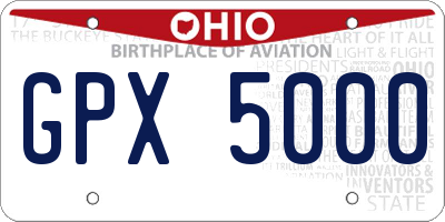 OH license plate GPX5000