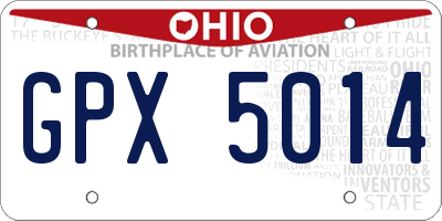 OH license plate GPX5014