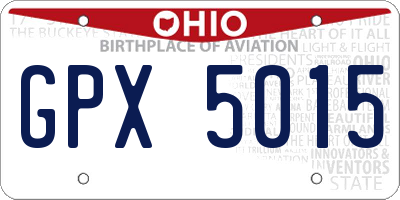 OH license plate GPX5015