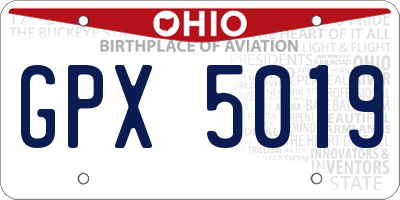 OH license plate GPX5019