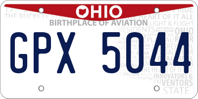 OH license plate GPX5044