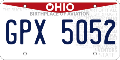 OH license plate GPX5052