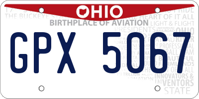 OH license plate GPX5067