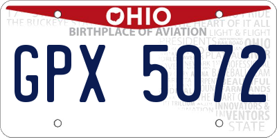 OH license plate GPX5072