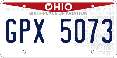OH license plate GPX5073