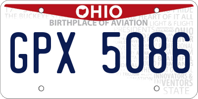 OH license plate GPX5086