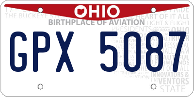 OH license plate GPX5087