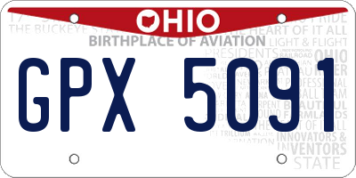 OH license plate GPX5091
