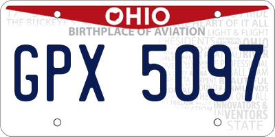 OH license plate GPX5097