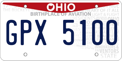 OH license plate GPX5100