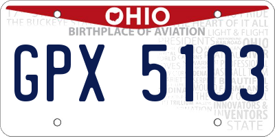 OH license plate GPX5103