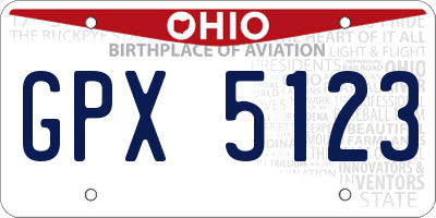 OH license plate GPX5123