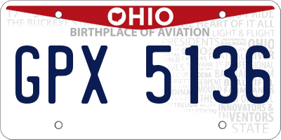 OH license plate GPX5136
