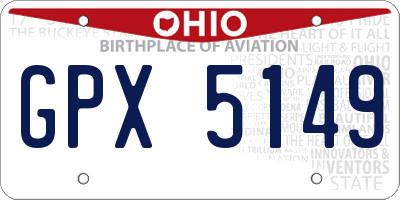 OH license plate GPX5149