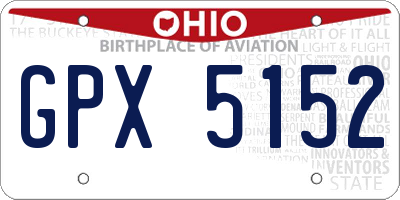 OH license plate GPX5152