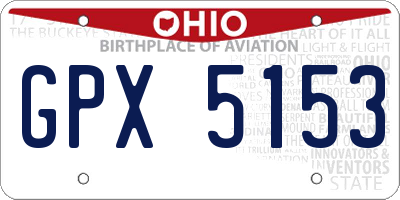 OH license plate GPX5153