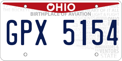 OH license plate GPX5154