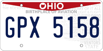 OH license plate GPX5158