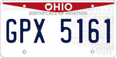 OH license plate GPX5161