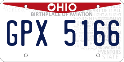 OH license plate GPX5166