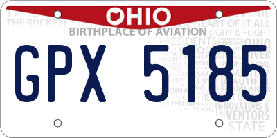OH license plate GPX5185