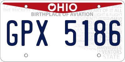OH license plate GPX5186