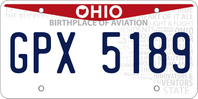OH license plate GPX5189