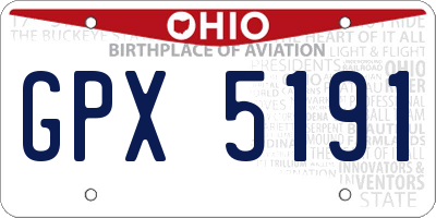 OH license plate GPX5191