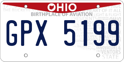 OH license plate GPX5199