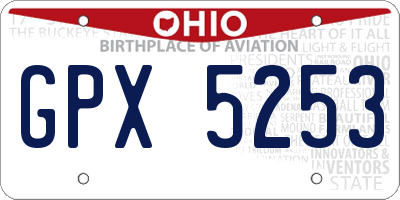OH license plate GPX5253