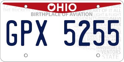 OH license plate GPX5255
