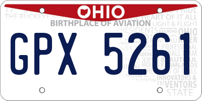 OH license plate GPX5261