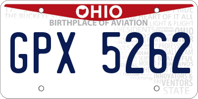 OH license plate GPX5262