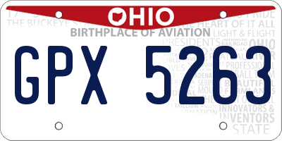 OH license plate GPX5263