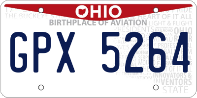 OH license plate GPX5264