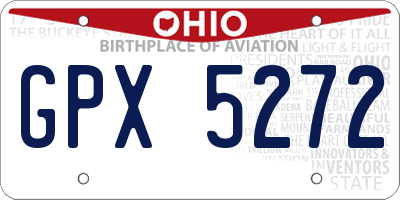 OH license plate GPX5272