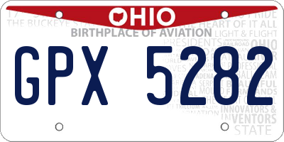 OH license plate GPX5282