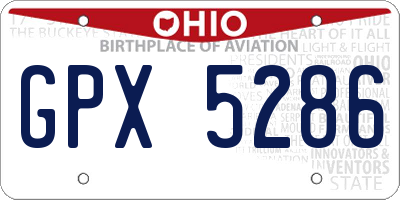 OH license plate GPX5286