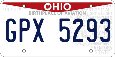 OH license plate GPX5293