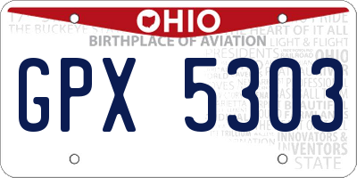 OH license plate GPX5303